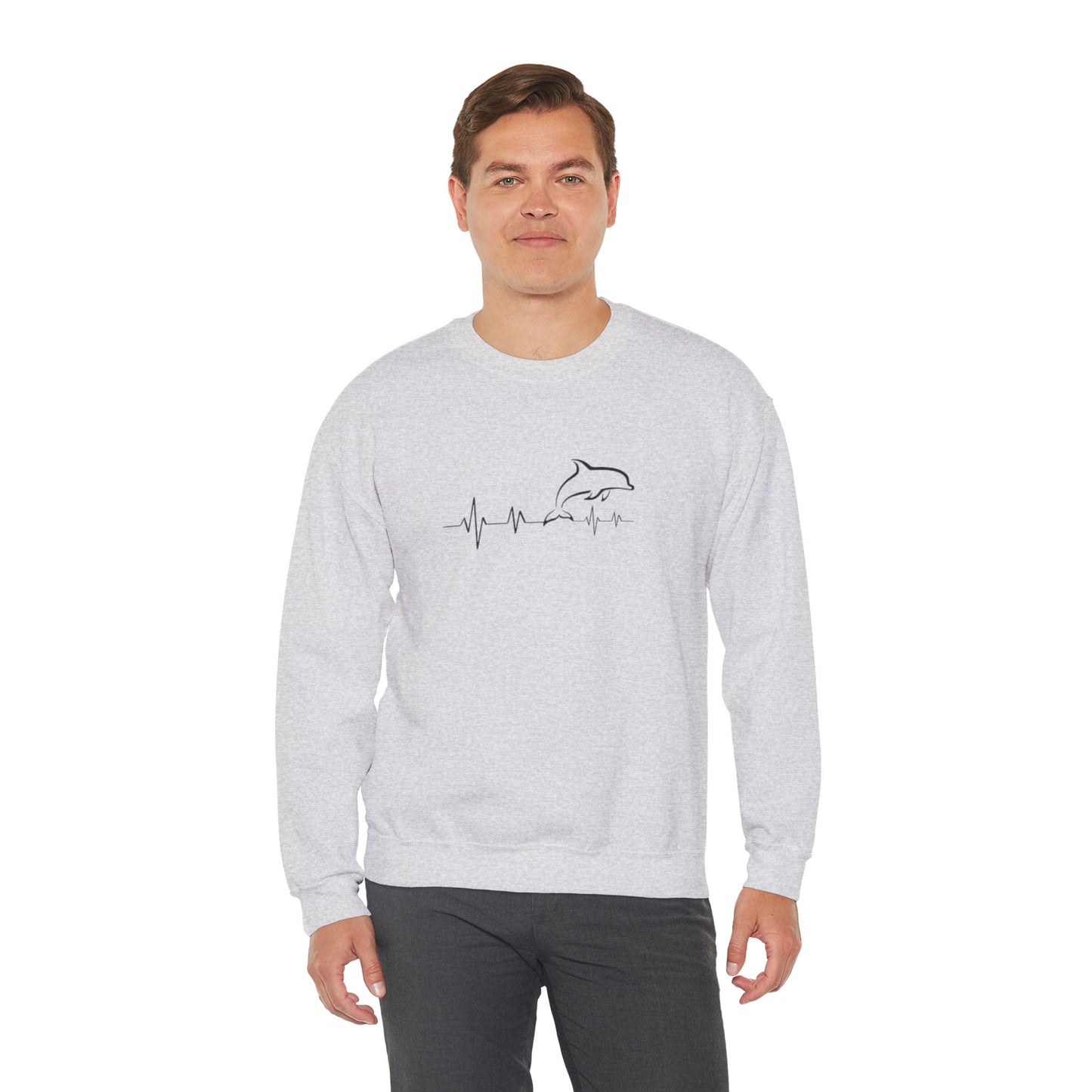 Dolphin Heartbeat Crewneck Sweatshirt, Unisex