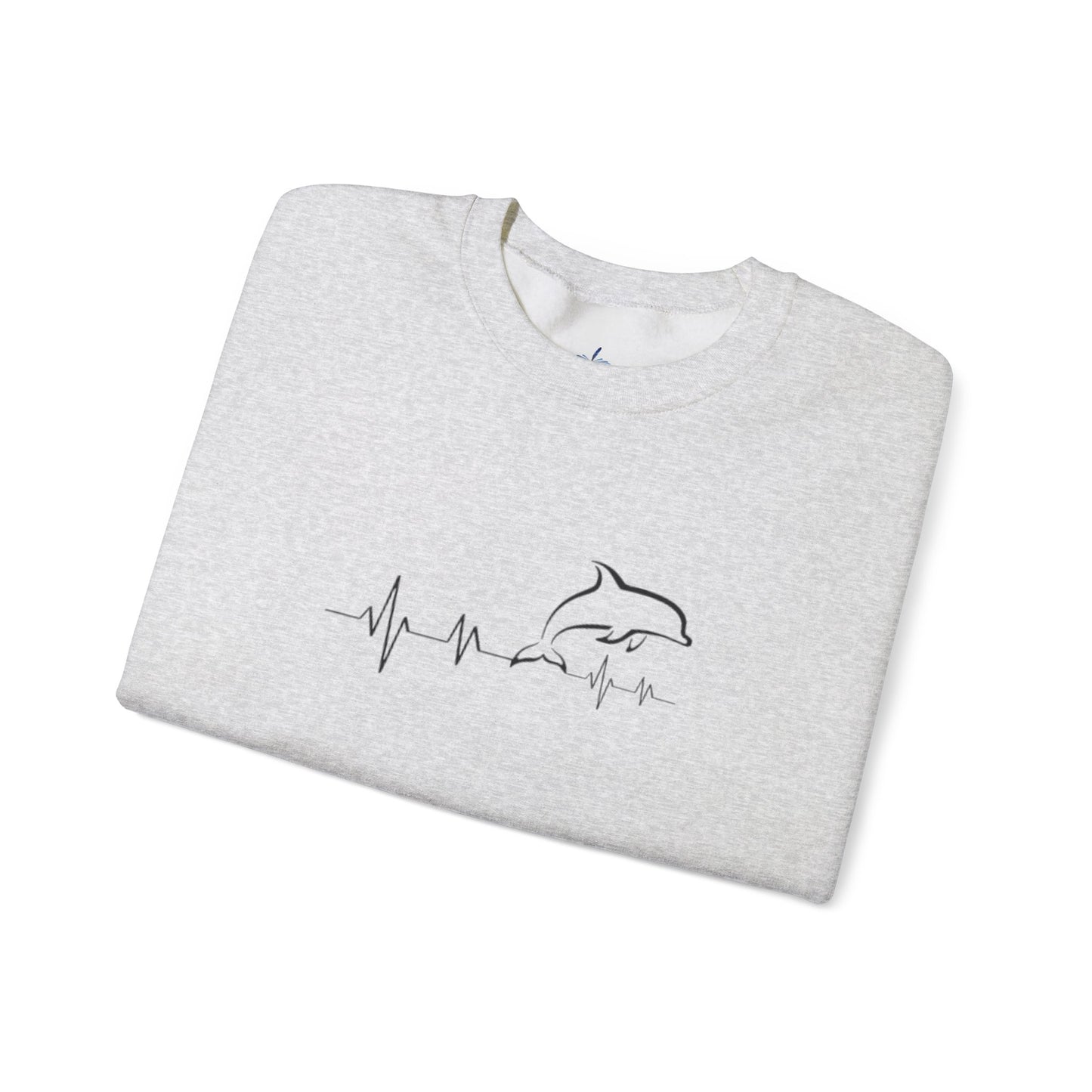 Dolphin Heartbeat Crewneck Sweatshirt, Unisex