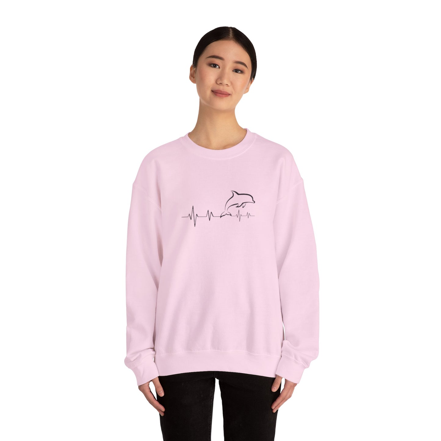 Dolphin Heartbeat Crewneck Sweatshirt, Unisex