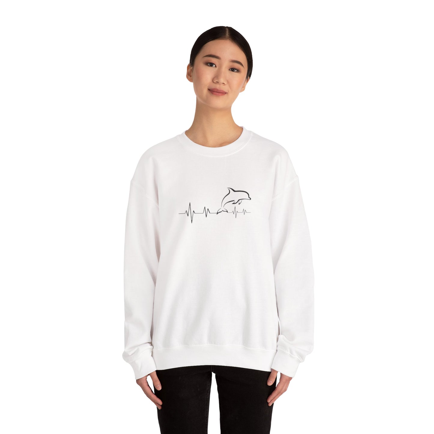 Dolphin Heartbeat Crewneck Sweatshirt, Unisex