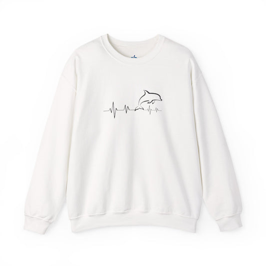 Dolphin Heartbeat Crewneck Sweatshirt, Unisex