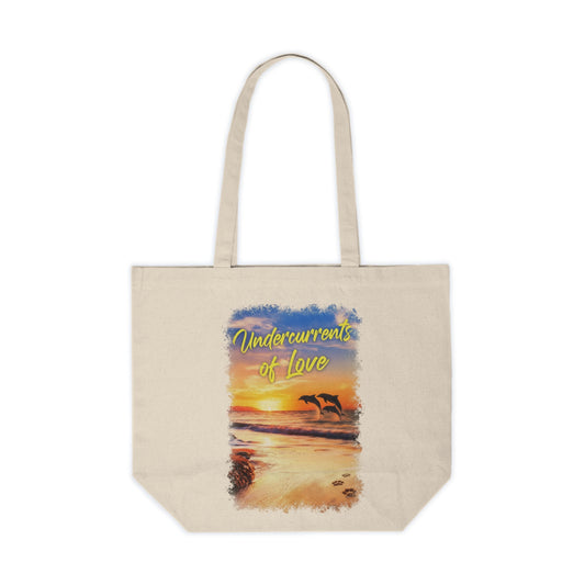 Undercurrents of Love Beach Sunset Canvas Tote
