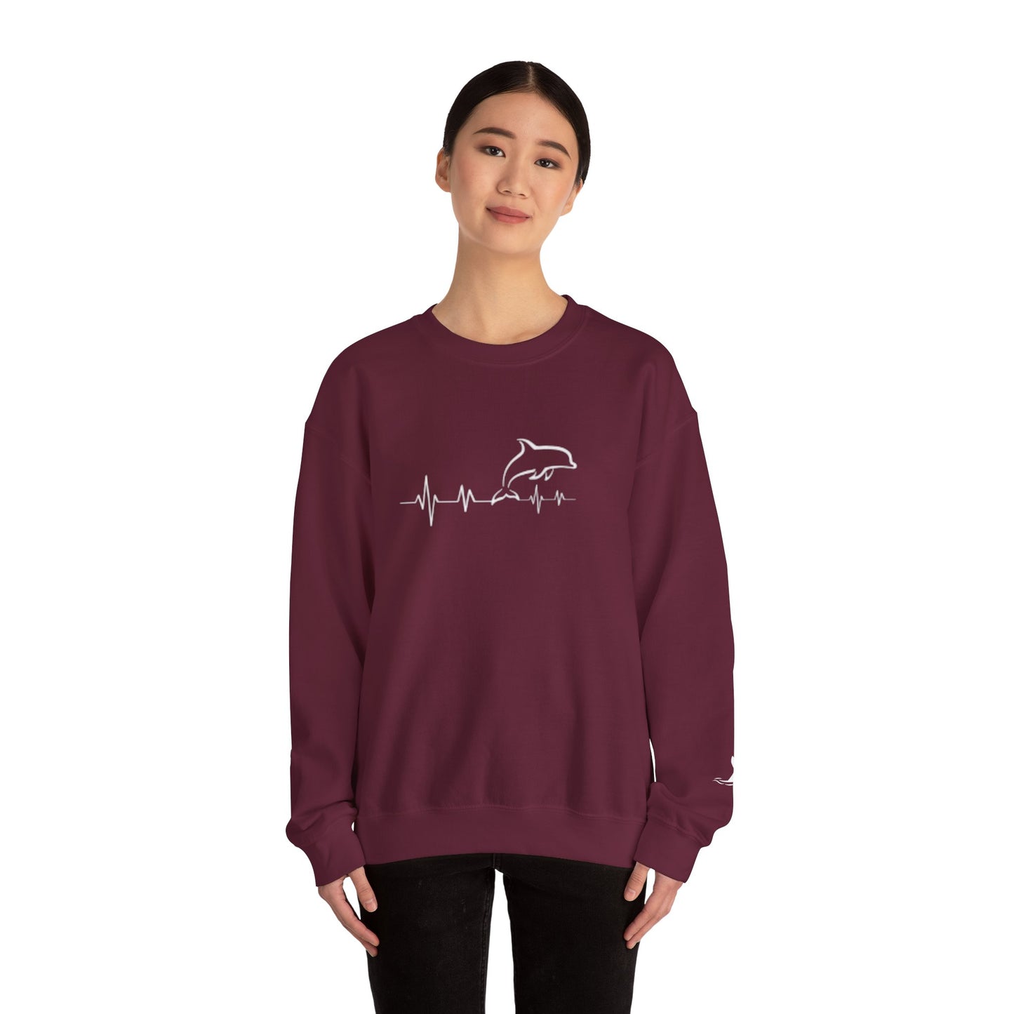 Dolphin Heartbeat Crewneck Sweatshirt, Unisex