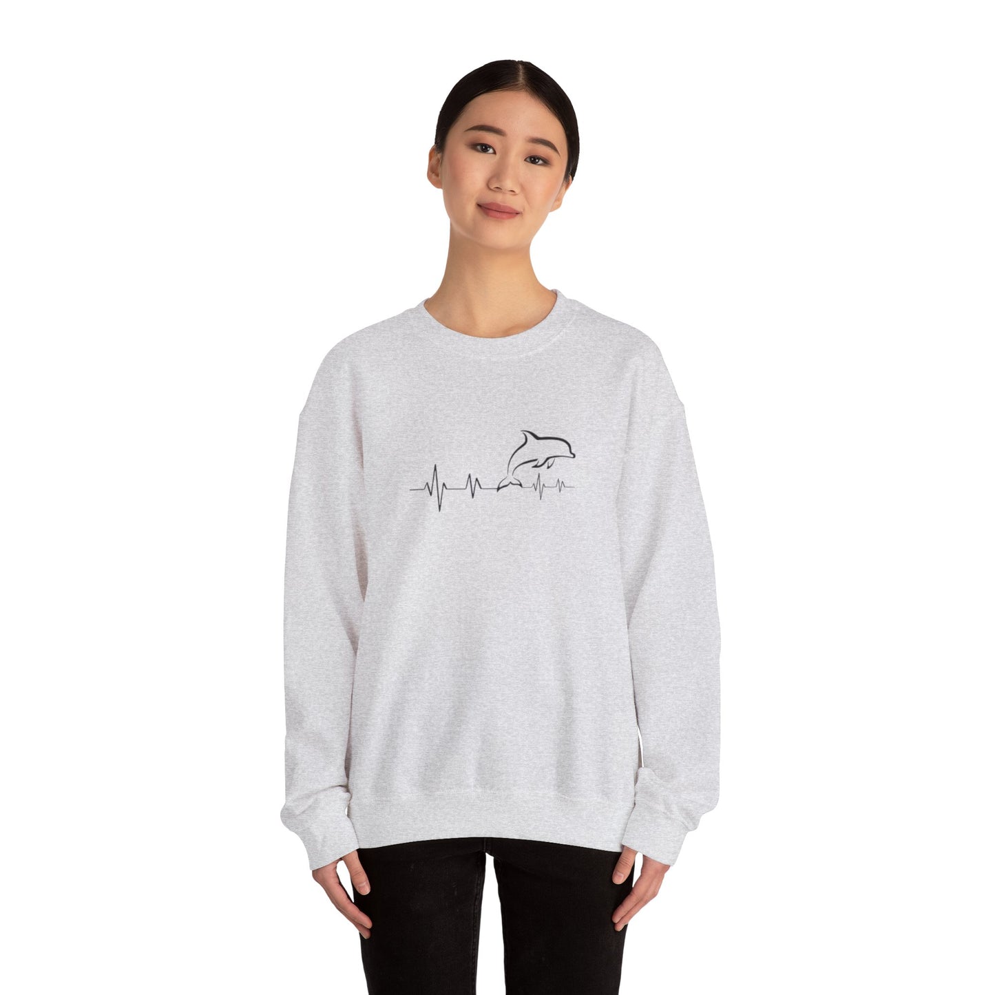 Dolphin Heartbeat Crewneck Sweatshirt, Unisex